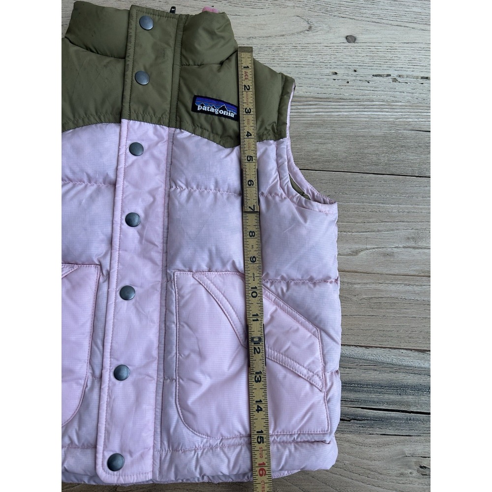 Patagonia Puffer Vest Girls Size XS Brown/Pink - Picture 9 of 11